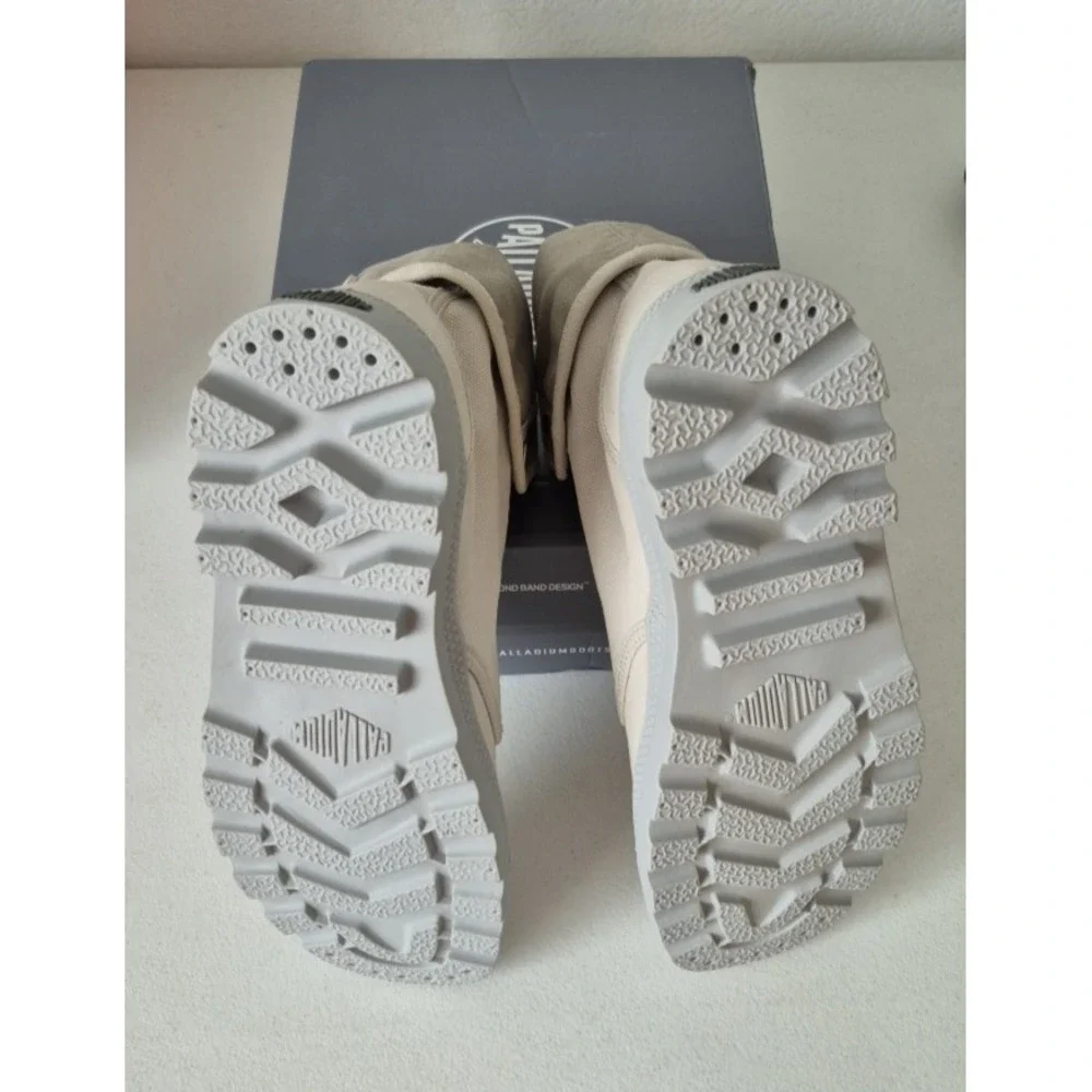 Palladium Boots‎ Mens 7 Medium Beige Vapor Metal Baggy Canvas Combat New in Box